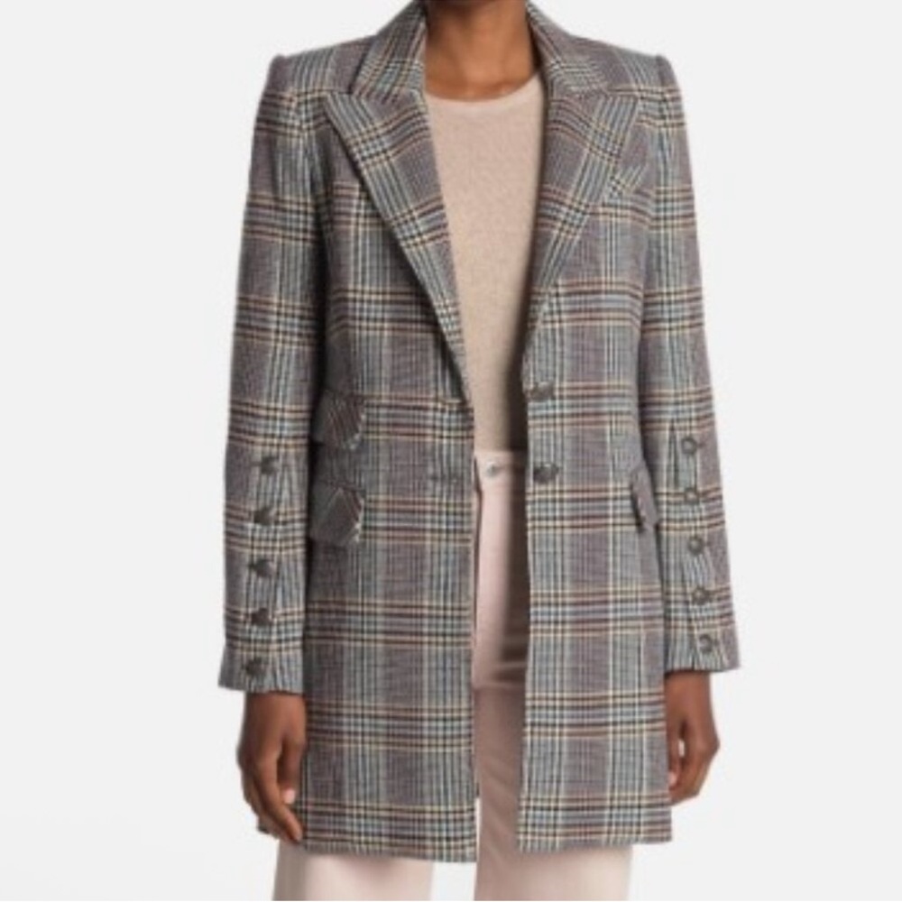 Veronica Beard Reese Plaid Dickey Coat NWOT